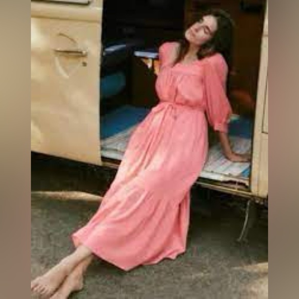 Christy Dawn Bianca dress in coral gauze size XS